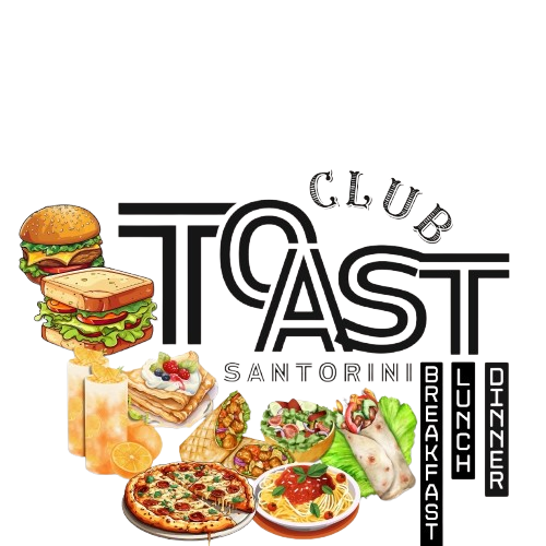 Toast Club in Santorini Best Souvlaki Pita Gyros Pizza in Fira Town Santorini island